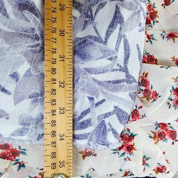 Tommy Bahama Two Palms Linen Dress Large Purple Floral V-Neck Ruffle Tropical - Picture 13 of 13